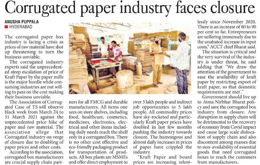Corrugated Paper Industry Faces Closure